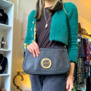 Black and Gold Tory Burch Crossbody